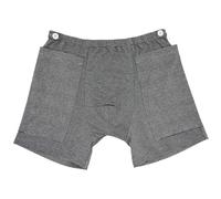 Sous-vêtements de cathéter pour hommes - Pantalon de cathéter en coton avec 2 poches, rayé dissimulé pour personnes âgées, L