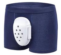 Sous-vêtements de circoncision for hommes, boxers post-opératoires avec coque de protection et tissu en coton doux, confort et récupération(Blauw,5XL)