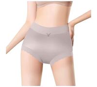 Sous-vêtements de grossesse en dentelle sans coutures pour femmes en satin de soie glacée avec taille haute et grande taille Sous-vêtements Organisateur Plastique (Gris L)