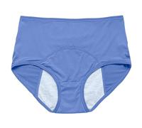 Sous-vêtements de rangement en plastique pour femme Culotte unie en coton anti-fuite à l'entrejambe avec évacuation de l'humidité, respirant confortable Body pour femme Rouge Sous-vêtements, Marine