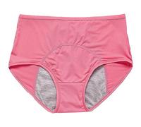 Sous-vêtements de rangement en plastique pour femme Culotte unie en coton anti-fuite à l'entrejambe avec évacuation de l'humidité, respirant confortable Body pour femme Rouge Sous-vêtements, Rose, XL