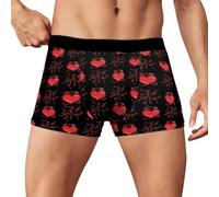 Sous-vêtements de Saint-Valentin pour homme - Imprimé cœur - Boxer de compression amusant - Boxer court S pour petit ami - Boxer respirant pour la Saint-Valentin, Rouge, S