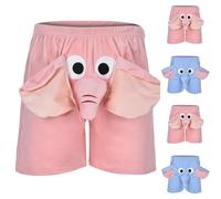 Sous-vêtements décontractés amusants pour hommes avec string tridimensionnel distinctif au nez d'éléphant - Couples unisexes - Boxer éléphant - Cadeau fantaisie - Motif animal - Loisirs à la maison
