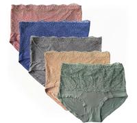 sous-Vêtements en Coton pour Femmes Slips de Sport Confortables et Doux Culottes Sexy en Dentelle pour Femmes Culottes Respirantes de Grande Taille Lot de 5 Multicolore 3XL