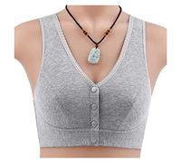 sous-vêtements en Coton Pur pour Femmes, Ajustement Confortable, Fermeture Frontale, Bonnet Complet, Soutien-Gorge de Sport, Gilet pour Vieille Dame