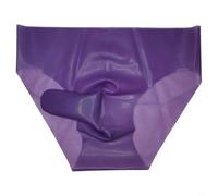 Sous-vêtements en latex sans couture pour homme, motif nez d'éléphant, taille basse, slip serré en caoutchouc pour garde-robe moderne (XL, violet)