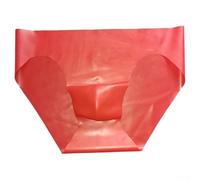 Sous-vêtements en latex sans couture pour homme - Taille basse - Poche - Culotte en caoutchouc transparent offrant soutien et respirabilité (2XL rouge)