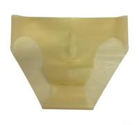 Sous-vêtements en latex sans couture pour homme - Taille basse - Poche - Culotte en caoutchouc transparent offrant soutien et respirabilité (XXL Beige)