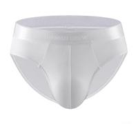 Sous-vêtements en modal respirant pour homme taille mi-haute avec soutien bombé en tissu doux pour la peau (2XL, blanc)