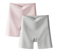 sous-vêtements en Soie de Glace de Taille élevée pour Femmes avec Abdomen-contrôle Hip-Lifting, Culottes de Confort Ultra Minces sans Couture (2pcs B,x_l)