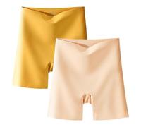 sous-vêtements en Soie de Glace de Taille élevée pour Femmes avec Abdomen-contrôle Hip-Lifting, Culottes de Confort Ultra Minces sans Couture (2pcs C,m)
