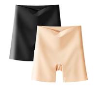 sous-vêtements en Soie de Glace de Taille élevée pour Femmes avec Abdomen-contrôle Hip-Lifting, Culottes de Confort Ultra Minces sans Couture (2pcs A,l)