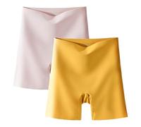 sous-vêtements en Soie de Glace de Taille élevée pour Femmes avec Abdomen-contrôle Hip-Lifting, Culottes de Confort Ultra Minces sans Couture (2pcs H,m)