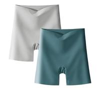 sous-vêtements en Soie de Glace de Taille élevée pour Femmes avec Abdomen-contrôle Hip-Lifting, Culottes de Confort Ultra Minces sans Couture (2pcs E,l)