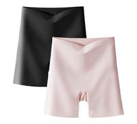 sous-vêtements en Soie de Glace de Taille élevée pour Femmes avec Abdomen-contrôle Hip-Lifting, Culottes de Confort Ultra Minces sans Couture (2pcs L,x_l)