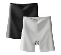 sous-vêtements en Soie de Glace de Taille élevée pour Femmes avec Abdomen-contrôle Hip-Lifting, Culottes de Confort Ultra Minces sans Couture (2pcs G,l)