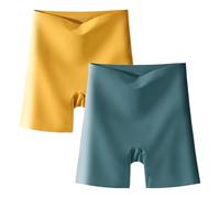 sous-vêtements en Soie de Glace de Taille élevée pour Femmes avec Abdomen-contrôle Hip-Lifting, Culottes de Confort Ultra Minces sans Couture (2pcs I,2X_l)