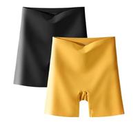 sous-vêtements en Soie de Glace de Taille élevée pour Femmes avec Abdomen-contrôle Hip-Lifting, Culottes de Confort Ultra Minces sans Couture (2pcs K,l)