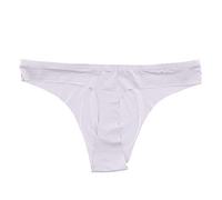 Sous-vêtements en soie glacée sans couture pour homme - Taille basse - Séchage rapide - Évacuation de l'humidité - Extensible - Double couche sur le devant - Culotte anti-frottement, blanc, L