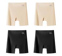 sous-vêtements en Soie glacée sans Couture Taille mi-Haute, Short Anti-Exposition Trois en Un pour remonter Le Ventre et remonter Les Hanches(4pcs-3,L)