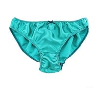 Sous-vêtements en soie pour femme avec petit nœud pour un usage quotidien et décontracté (L(50-62,5 kg) Cyan)