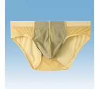 Sous-vêtements essentiels pour homme confortables et légers en maille fine dans un style classique à rayures (L Jaune)