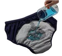 Sous-vêtements Étanches En Coton Culottes D'incontinence Pour Hommes Âgés Soins Post-chirurgicaux Slips Absorbants Réutilisables Couches En Tissu (Color : Blue, Size : XL)