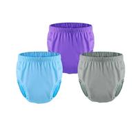 Sous-vêtements étanches for adultes for l'incontinence, housse de couche lavable et réutilisable for adulte, housse de pantalon en plastique(Blue+Purple+Gray,Large)