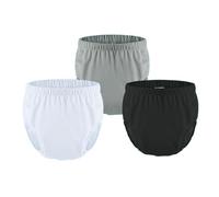 Sous-vêtements étanches for adultes for l'incontinence, housse de couche lavable et réutilisable for adulte, housse de pantalon en plastique(White+Gray+Black,Medium)