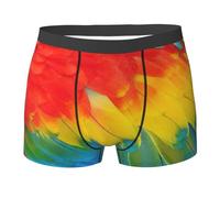 Sous-vêtements fantastiques pour homme avec imprimé plumes de perroquet, sous-vêtements ultra confortables et doux, sous-vêtements extensibles respirants, Noir , S Grande taille