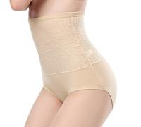 sous Vetements Féminins Border Solid Colour Tight Cotton High Waisted to The Buttocks Belly Postpartum Large Size Female Shorty Gainant Femme Lot de Culotte Grande Taille (Beige, L)