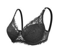 sous Vetements Feminins Thin Cotton Cup Through The Cup Large Size Lace Bra Fixed Double Straps Adjustable Comfortable of Breasts Ladies Underwear Soutiens-Gorge Femme
