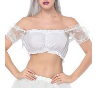 Sous-vêtements Femme Dentelle Gilet Femme Élégant Soutien-gorge Chemisier Chemise Couleur Unie Dentelle Un Mot Soutien-gorge Manches Blouse Flocage Fins Volants Bouche Plat Soutien-gorge Soutien-gorge