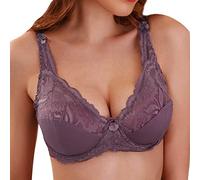 sous VêTements Femme Dentelle Lot Soutien-Gorge Respirable et réglable Ladies Transparent sous-vêtements de Soutien-Gorge Ultra-Minces Shorty Dim (Purple, 85D)