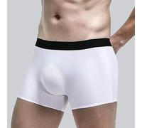 sous-vêtements, Femme sous-vêtements Hommes Super Mince Doux sous-vêtements Boxer sous-vêtements Ice Silk Transparent Taille Basse Homme Bulge Pouch Boxers Shorts, White, XXL