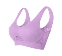 Sous-vêtements Femmes Respirant Cool Liftup Air Bra 2024 Grande Taille Soutien-gorge Air Respirant Confortable Mesh Sport Bra pour Femmes Tenue Esclave Femme, lilas, 3XL