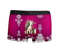 sous-vêtements festifs à imprimé Flocons de Neige et Rennes Slips Doux et Respirants pour Les fêtes Confortables et Extensibles Ceinture élastique pour Un Usage Quotidien (Purple XXL)