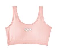 Sous-vêtements fille dos nageur bretelles taille élastique douce, coton élasthanne pour 10 à 16 ans slip fille, Rose, M 37.5-62.5kg