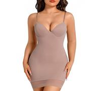 Sous-vêtements galbants pour robes - Contrôle du ventre avec soutien-gorge intégré, beige, XL