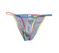sous-vêtements Homme Culotte érotique, Douce, Taille Haute, Semi-emballée, Style Hipster, Triangle, Culotte Transparente Arc-en-Ciel Une Paire De Voleurs (Grey, M)