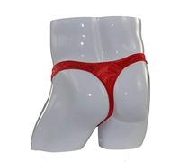 sous vêtements Homme Sexy et Confortable Satin Culottes String Humour (Red, One Size)