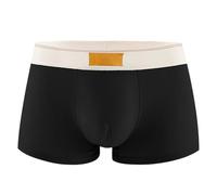 sous-vêtements Homme Short A-Line, Couleur Unie, Confortable et léger, avec Bout carré pour Boxeurs s (Black, XL)