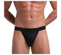 sous vêtements Homme Slips Sexy Tongs de Sport Jock Strap Lingerie Sexy Hot Chaude (Black, M)