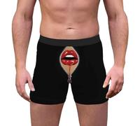sous vêtements Homme sous-vêtements imprimés en 3D, intérieur Respirant et Confortable, Taille Moyenne, avec Taille, Short Boyshort Brefs (Brown, XL)