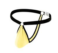 sous vêtements Homme sous-vêtements, String, Sexy, Anneau, Soins de santé, Manches, Excellent Pantalon en Soie glacée Nuisette Sexy Hot Ouverte (Yellow, XL)