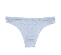 sous-vêtements Homme sous-vêtements Thong Seamless Low-Rise Sexy Quick-Dry Ice Silk Coquin (Sky Blue, M)