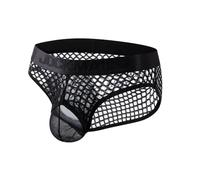 sous-Vêtements Homme Transparent en Résille Respirant et Respirant Confortable Faible Hausse sous-vêtements pour Hommes (FR/ES, Alpha/Lettres, TG, Taille Normale, Taille Normale, Noir)
