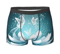 Sous-vêtements imprimés de fleurs de lotus pour hommes, sous-vêtements ultra confortables et doux, sous-vêtements extensibles respirants, Noir , XXL Grande taille