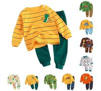 sous-Vêtements Longs en Coton pour Enfants, Pyjama Imprimé Kart De Dinosaure pour Bébés Filles, Vêtements De Maison Pyjamas Schtroumpfs (E, 4-5 Years)