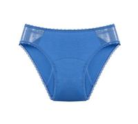 Sous-vêtements longs pour homme - Noir - 4 couches - Anti-fuite - Culotte menstruelle - Culotte menstruelle noire - Légères - Pour filles et adolescents - Sous-vêtements bio, bleu, S